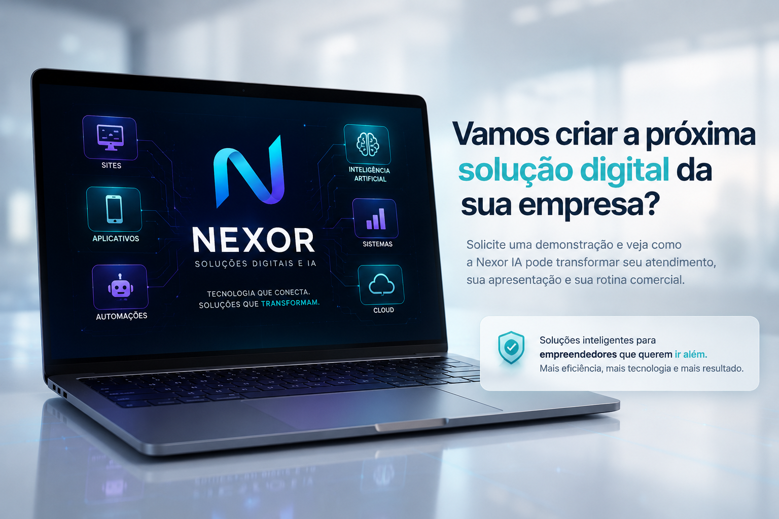 Nexor IA — notebook com soluções digitais